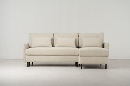 Model 12 Sofa Bed with Storage 3 Seater Right Chaise, Chalk