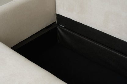 Model 12 Sofa Bed with Storage 3 Seater Left Chaise, Chalk