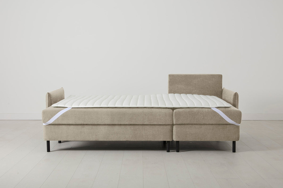 Model 12 Sofa Bed with Storage 3 Seater Right Chaise, Flax