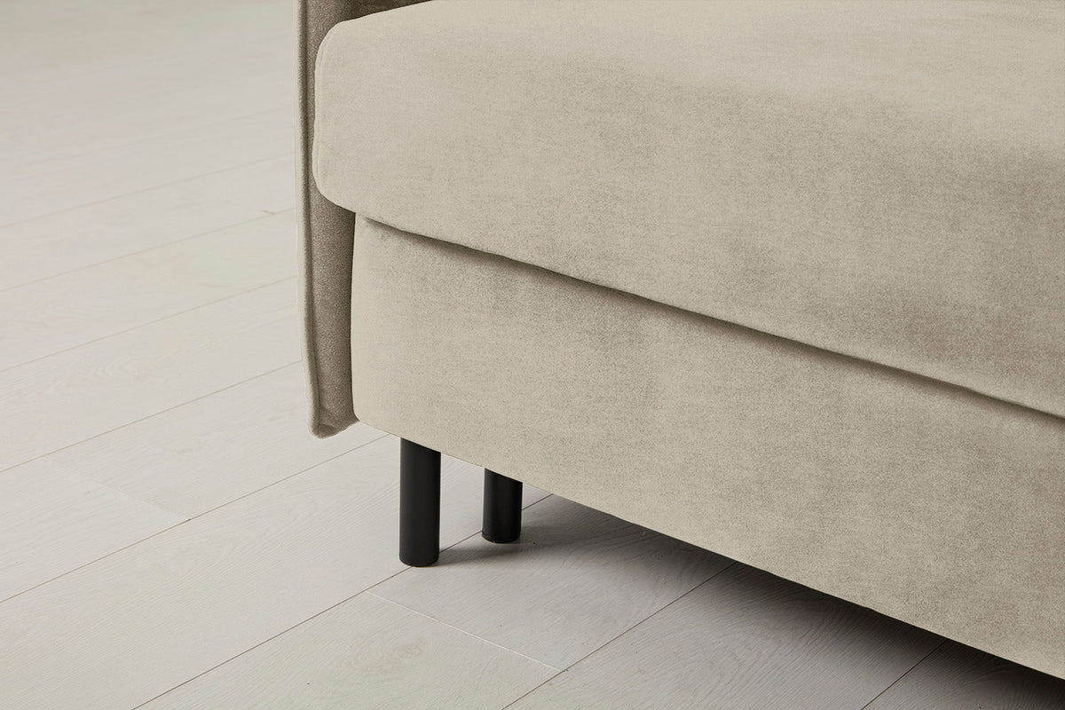 Model 12 Sofa Bed with Storage 3 Seater Right Chaise, Flax