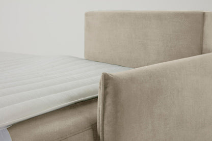 Model 12 Sofa Bed with Storage 3 Seater Right Chaise, Flax