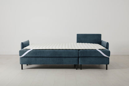 3-Seater Right Chaise Sofa Bed with Storage in blue chenille