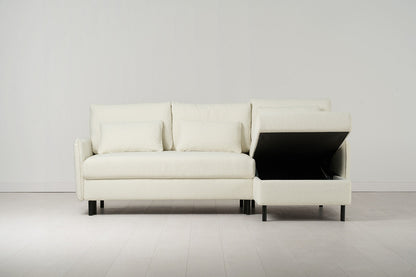 Model 12 Sofa Bed with Storage 3 Seater Right Chaise, Ivory