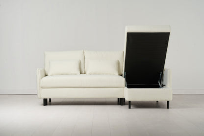 Model 12 Sofa Bed with Storage 3 Seater Right Chaise, Ivory