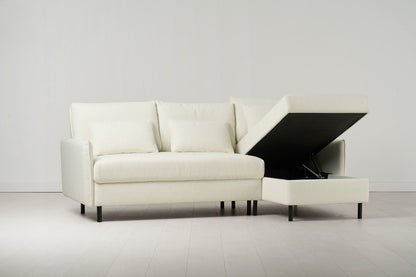Model 12 Sofa Bed with Storage 3 Seater Right Chaise, Ivory
