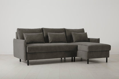 Model 12 Sofa Bed with Storage 3 Seater Right Chaise, Mink