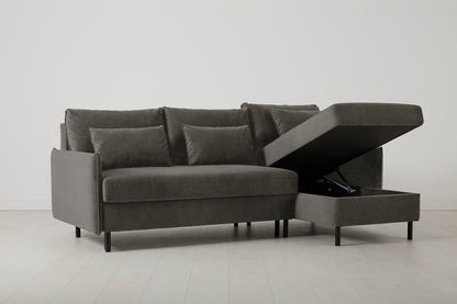 Model 12 Sofa Bed with Storage 3 Seater Right Chaise, Mink
