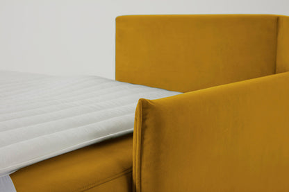 Model 12 Sofa Bed with Storage 3 Seater Right Chaise, Mustard