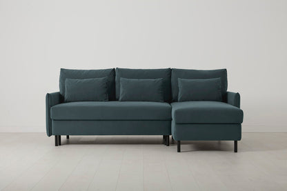 Model 12 Sofa Bed with Storage 3 Seater Right Chaise, Petrol