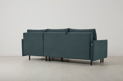 Model 12 Sofa Bed with Storage 3 Seater Right Chaise, Petrol