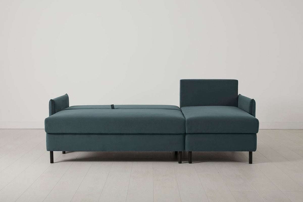 Model 12 Sofa Bed with Storage 3 Seater Right Chaise, Petrol