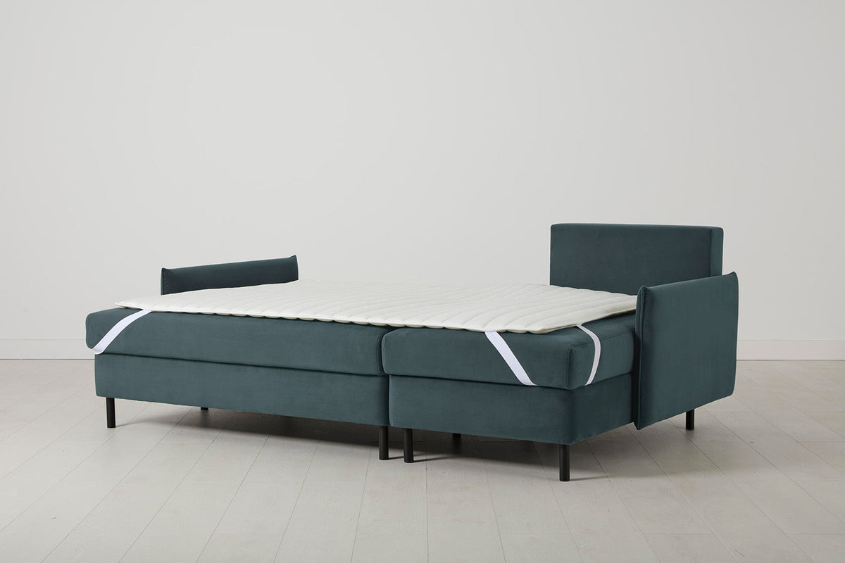 Model 12 Sofa Bed with Storage 3 Seater Right Chaise, Petrol