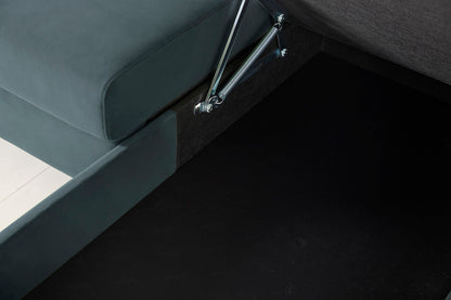 Model 12 Sofa Bed with Storage 3 Seater Right Chaise, Petrol
