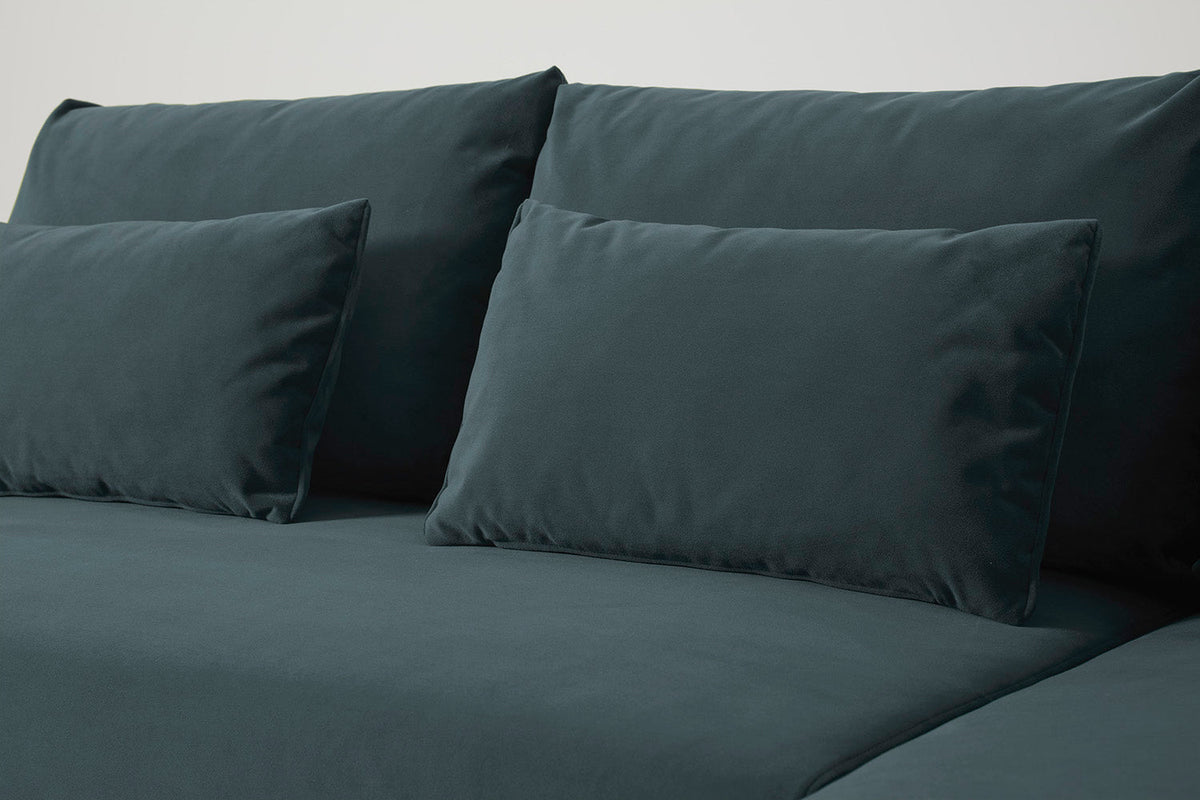 Model 12 Sofa Bed with Storage 3 Seater Right Chaise, Petrol