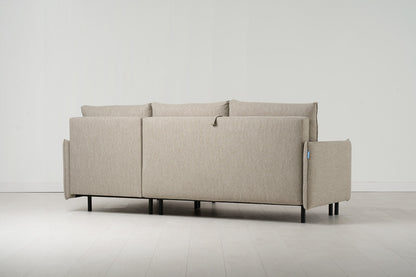 Model 12 Sofa Bed with Storage 3 Seater Right Chaise, Pumice