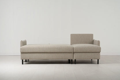 Model 12 Sofa Bed with Storage 3 Seater Right Chaise, Pumice
