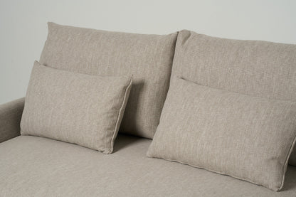 Model 12 Sofa Bed with Storage 3 Seater Left Chaise, Pumice