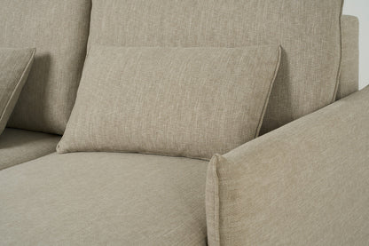 Model 12 Sofa Bed with Storage 3 Seater Right Chaise, Pumice