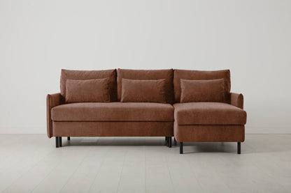 Model 12 Sofa Bed with Storage 3 Seater Right Chaise, Russet