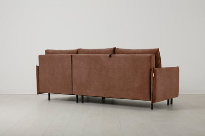 Model 12 Sofa Bed with Storage 3 Seater Right Chaise, Russet