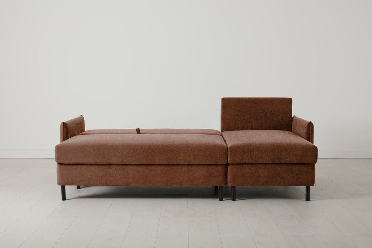 Model 12 Sofa Bed with Storage 3 Seater Right Chaise, Russet