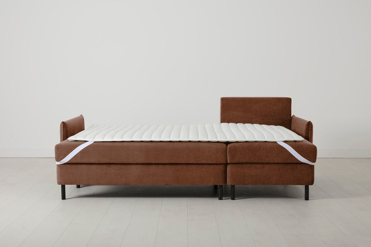Model 12 Sofa Bed with Storage 3 Seater Right Chaise, Russet