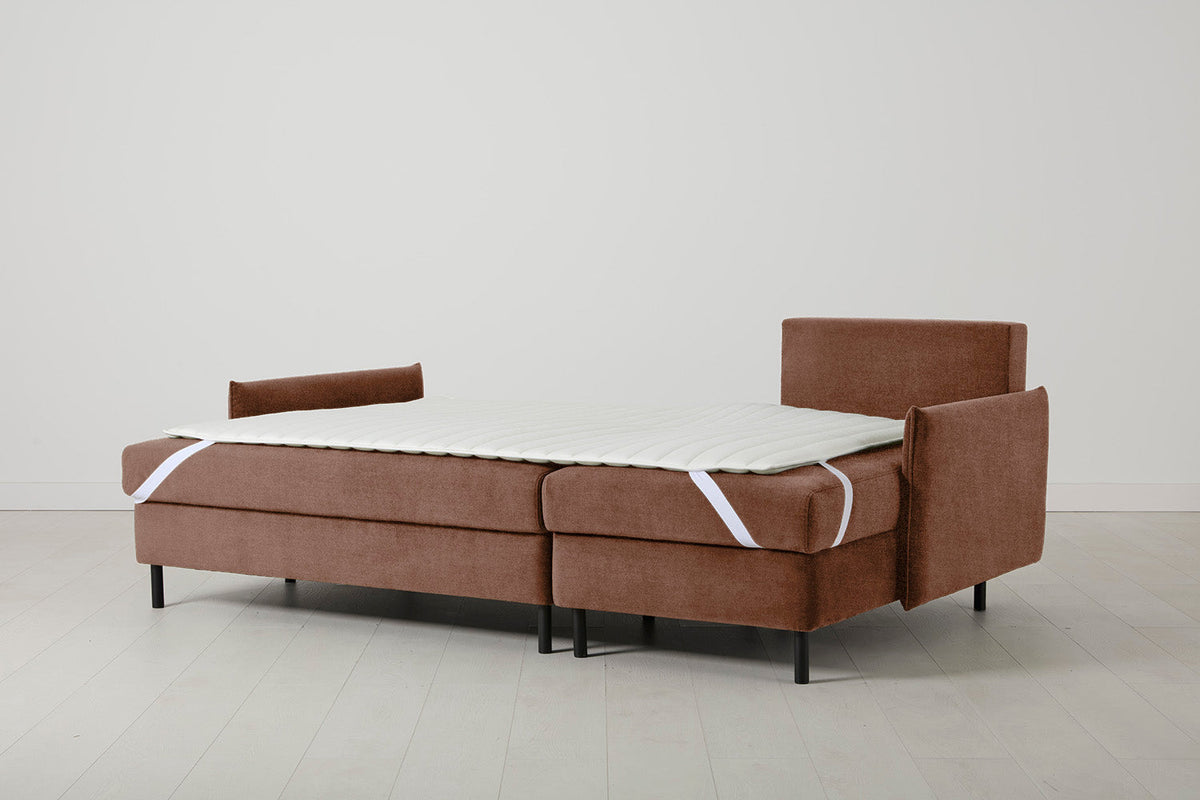 Model 12 Sofa Bed with Storage 3 Seater Right Chaise, Russet