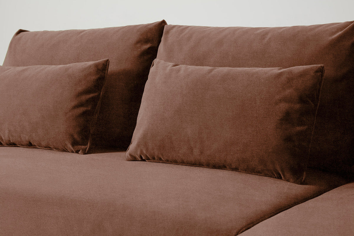 Model 12 Sofa Bed with Storage 3 Seater Right Chaise, Russet