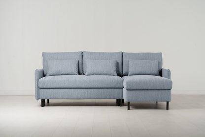 Model 12 Sofa Bed with Storage 3 Seater Right Chaise, Seaglass
