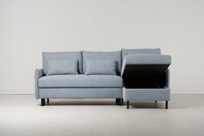 Model 12 Sofa Bed with Storage 3 Seater Right Chaise, Seaglass