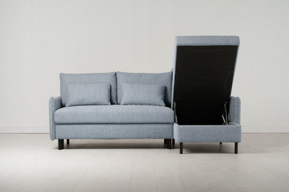 Model 12 Sofa Bed with Storage 3 Seater Right Chaise, Seaglass