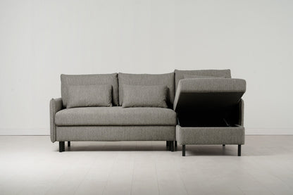 Model 12 Sofa Bed with Storage 3 Seater Right Chaise, Shadow