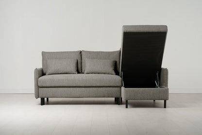 Model 12 Sofa Bed with Storage 3 Seater Right Chaise, Shadow