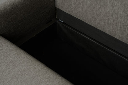 Model 12 Sofa Bed with Storage 3 Seater Right Chaise, Shadow