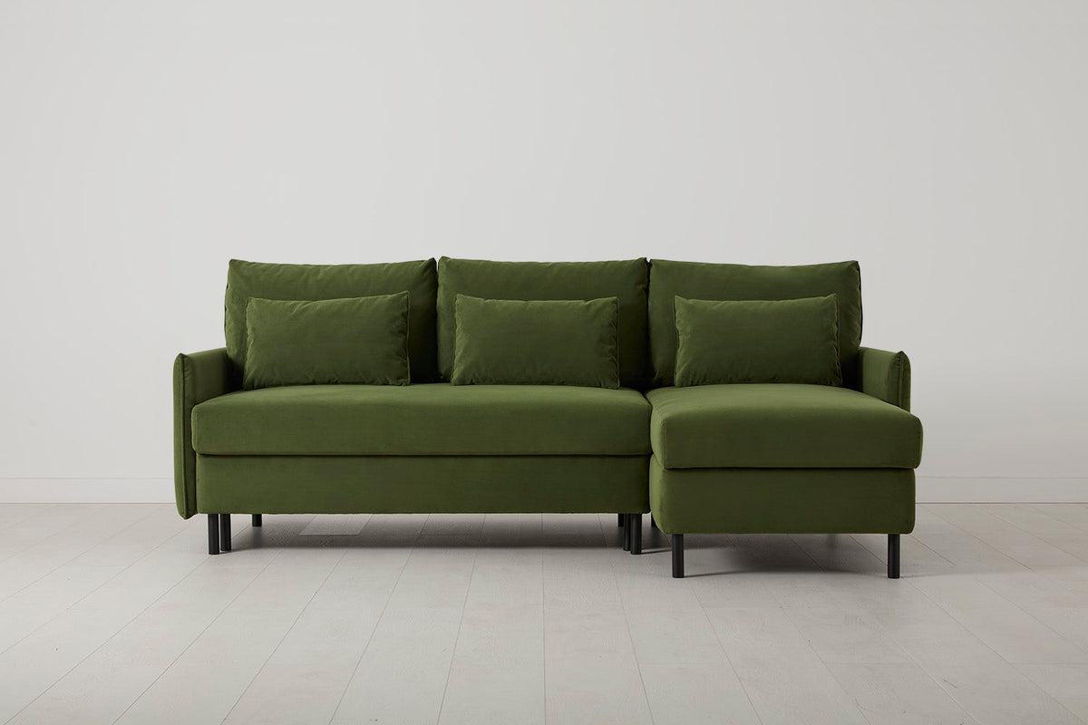 Model 12 Sofa Bed with Storage 3 Seater Right Chaise, Vine