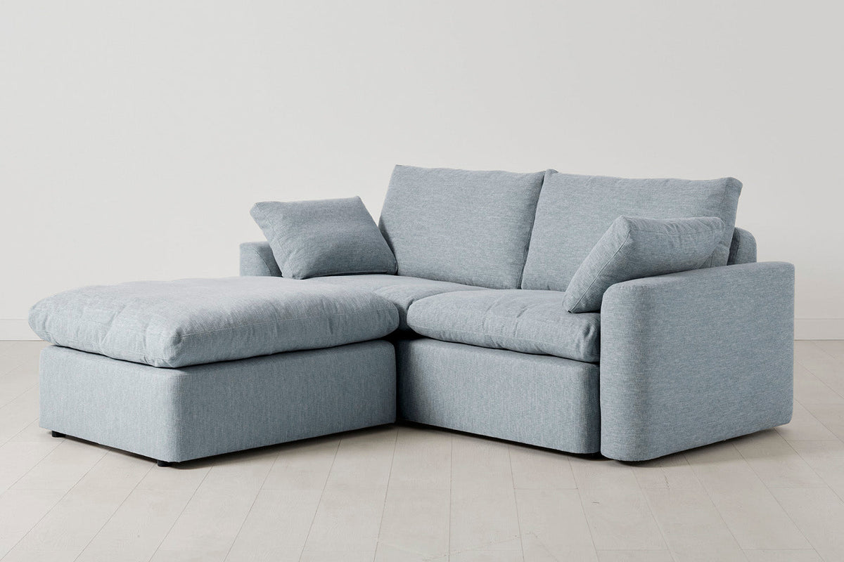 Model 13 2-Seater Left Chaise Sofa, Seaglass