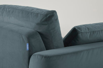 Model 13 3-Seater Sofa with Ottoman, Petrol