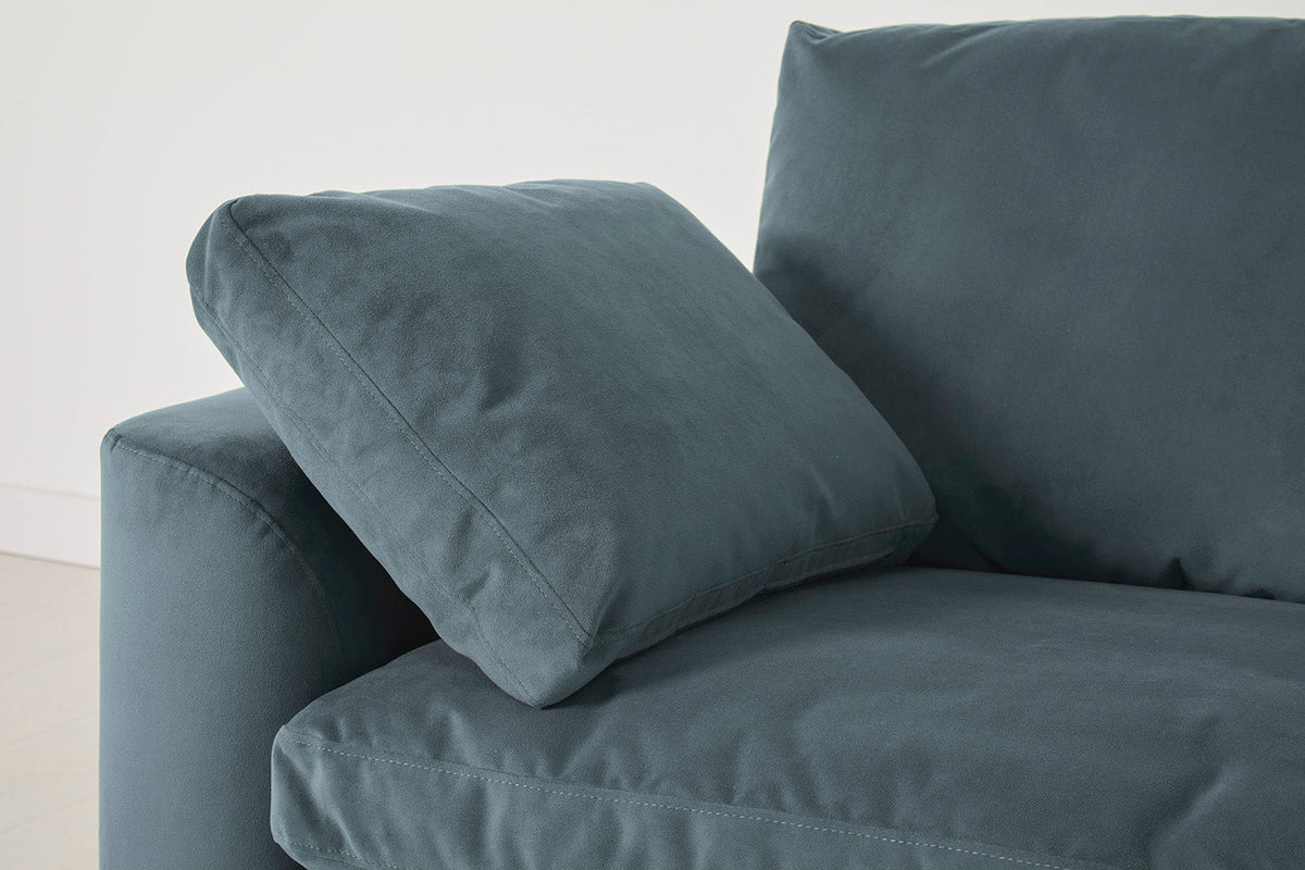 Model 13 3-Seater Sofa with Ottoman, Petrol