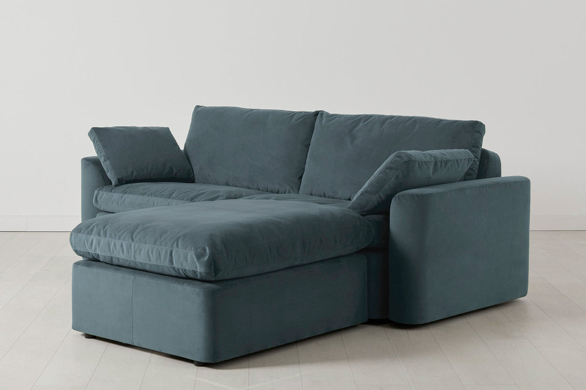Model 13 3-Seater Sofa with Ottoman, Petrol