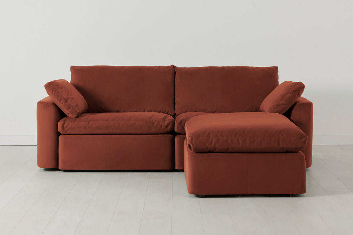 Model 13 3-Seater Right Chaise Sofa, Brick