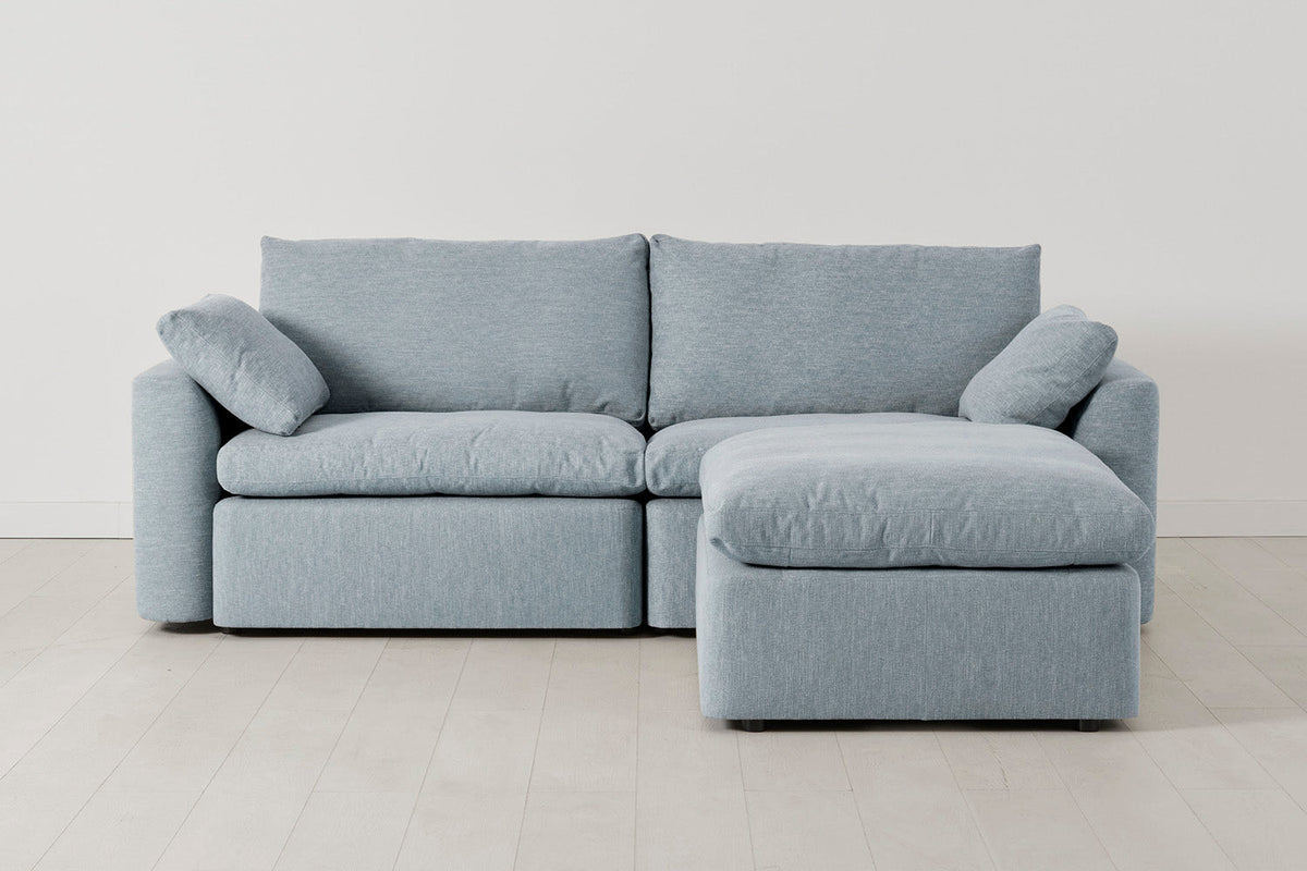 Model 13 3-Seater Right Chaise Sofa, Seaglass