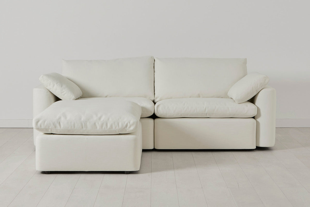 Model 13 3-Seater Left Chaise Sofa, White