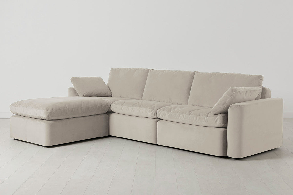 Model 13 4-Seater Left Chaise Sofa, Bone