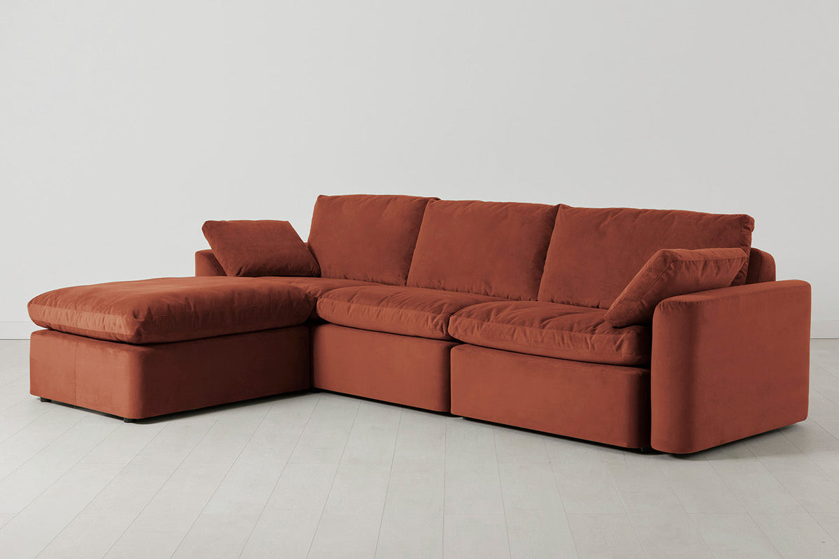 Model 13 4-Seater Left Chaise Sofa, Brick