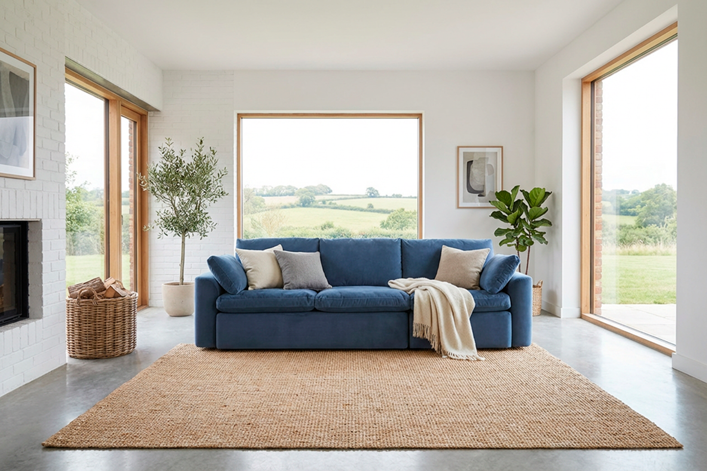 Model 13 4-Seater Sofa, Teal