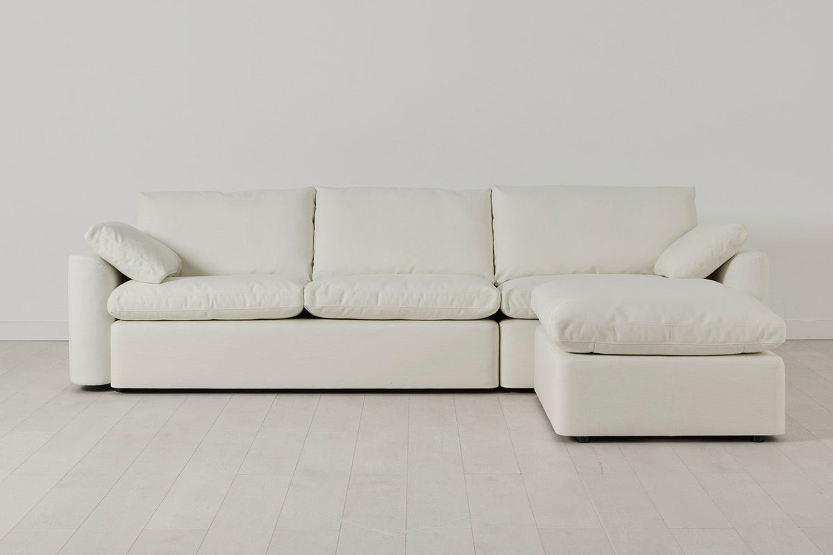 Model 13 4-Seater Sofa with Ottoman, White