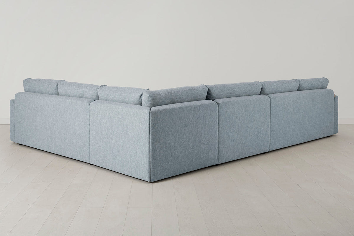 Model 13 Large Corner Sofa with Ottoman, Seaglass