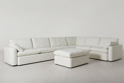 Model 13 Large Corner Sofa with Ottoman, White