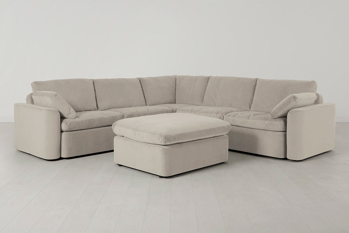 Model 13 Corner Sofa with Ottoman, Bone