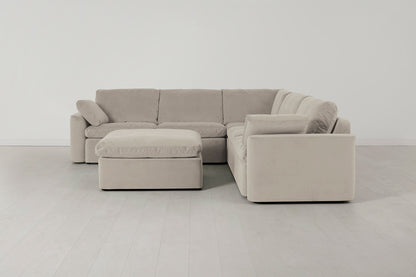 Model 13 Corner Sofa with Ottoman, Bone